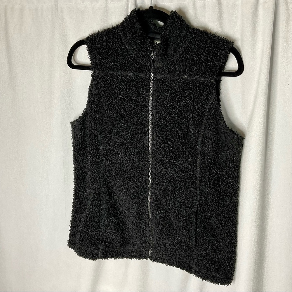 J. Jill Black Teddy Bear Vest Size Small
